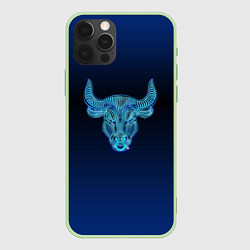 Чехол для iPhone 12 Pro Знаки Зодиака Телец, цвет: 3D-салатовый
