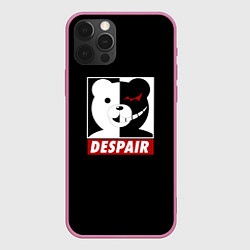 Чехол для iPhone 12 Pro Monokuma, цвет: 3D-малиновый