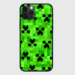Чехол для iPhone 12 Pro MINECRAFT, цвет: 3D-черный