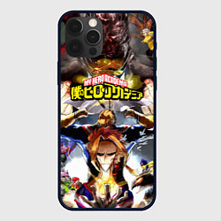 Чехол для iPhone 12 Pro MY HERO ACADEMIA коллаж из героев, цвет: 3D-черный