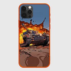 Чехол для iPhone 12 Pro Танк, цвет: 3D-красный
