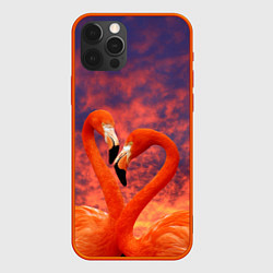 Чехол для iPhone 12 Pro Flamingo Love, цвет: 3D-красный
