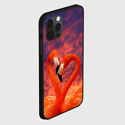 Чехол для iPhone 12 Pro Flamingo Love, цвет: 3D-черный — фото 2