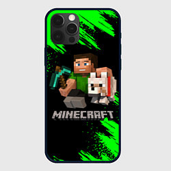 Чехол для iPhone 12 Pro MINECRAFT, цвет: 3D-черный