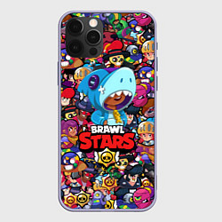 Чехол для iPhone 12 Pro BRAWL STARS: LEON SHARK, цвет: 3D-светло-сиреневый