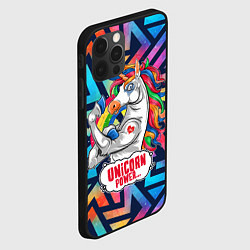 Чехол для iPhone 12 Pro Unicorn Power Единорог, цвет: 3D-черный — фото 2