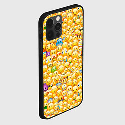 Чехол для iPhone 12 Pro Смайлики Emoji, цвет: 3D-черный — фото 2