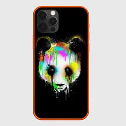 Чехол для iPhone 12 Pro Панда в краске, цвет: 3D-красный