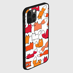 Чехол для iPhone 12 Pro Милые лисы, цвет: 3D-черный — фото 2