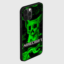 Чехол для iPhone 12 Pro MINECRAFT CREEPER CAT, цвет: 3D-черный — фото 2