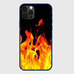 Чехол для iPhone 12 Pro ОГНЕННЫЙ, цвет: 3D-тёмно-синий