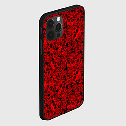 Чехол для iPhone 12 Pro ЧЕРЕПА И РОЗЫ, цвет: 3D-черный — фото 2