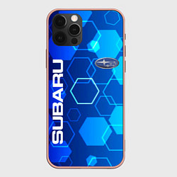 Чехол для iPhone 12 Pro SUBARU, цвет: 3D-светло-розовый