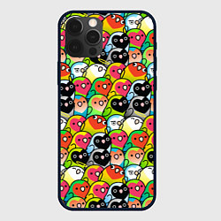 Чехол для iPhone 12 Pro Папуги, цвет: 3D-черный