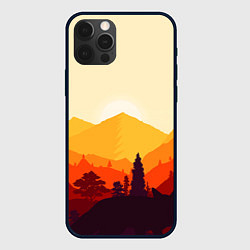 Чехол для iPhone 12 Pro Горы закат пейзаж лиса арт, цвет: 3D-черный