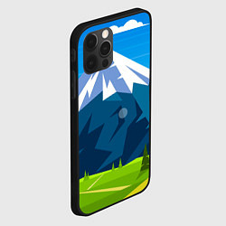 Чехол для iPhone 12 Pro Горы пейзаж природа вектор, цвет: 3D-черный — фото 2