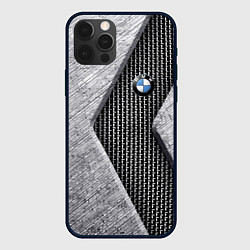 Чехол для iPhone 12 Pro BMW - emblem - metal - texture, цвет: 3D-черный