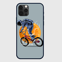 Чехол для iPhone 12 Pro Космический велосипедист Z, цвет: 3D-черный