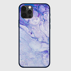 Чехол для iPhone 12 Pro Разводы сиреневой краской, цвет: 3D-черный