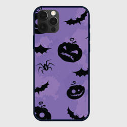 Чехол для iPhone 12 Pro Фиолетовый хэллоуин, цвет: 3D-черный