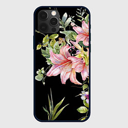Чехол для iPhone 12 Pro Букет лилий, цвет: 3D-черный