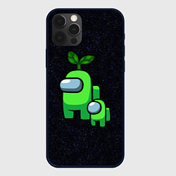 Чехол для iPhone 12 Pro Among us Lime kid lime, цвет: 3D-черный