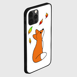 Чехол для iPhone 12 Pro Лиса С Листиками, цвет: 3D-черный — фото 2