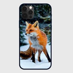 Чехол iPhone 12 Pro Лиса в зимнем лесу