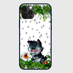 Чехол для iPhone 12 Pro Котёнок, цвет: 3D-черный