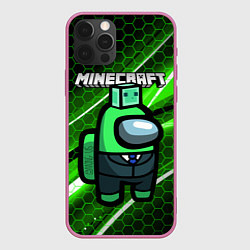Чехол iPhone 12 Pro Among Us х Minecraft Z