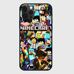 Чехол для iPhone 12 Pro MINECRAFT, цвет: 3D-черный