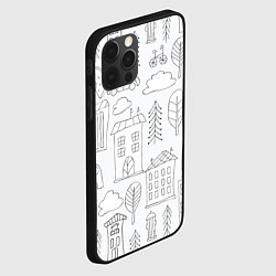 Чехол для iPhone 12 Pro Нарисованный город, цвет: 3D-черный — фото 2