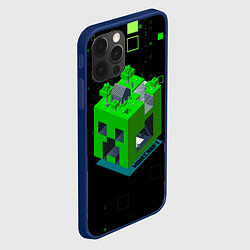 Чехол для iPhone 12 Pro Minecraft, цвет: 3D-тёмно-синий — фото 2