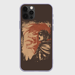 Чехол для iPhone 12 Pro Эрен Йегер, цвет: 3D-светло-сиреневый