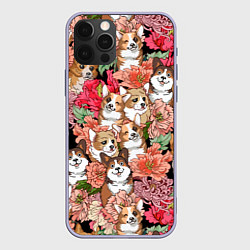Чехол iPhone 12 Pro Корги & Цветы