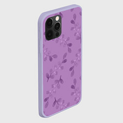 Чехол для iPhone 12 Pro Листья на фиолетовом фоне, цвет: 3D-светло-сиреневый — фото 2