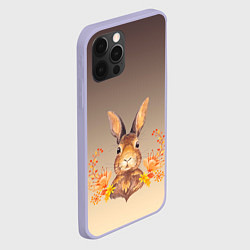 Чехол для iPhone 12 Pro Заяц в цветочках, цвет: 3D-светло-сиреневый — фото 2