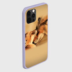 Чехол для iPhone 12 Pro Лисички, цвет: 3D-светло-сиреневый — фото 2