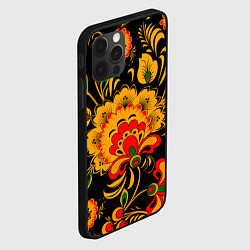 Чехол для iPhone 12 Pro Хохлома, цвет: 3D-черный — фото 2