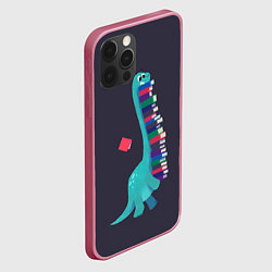 Чехол для iPhone 12 Pro Book Dinosaur, цвет: 3D-малиновый — фото 2