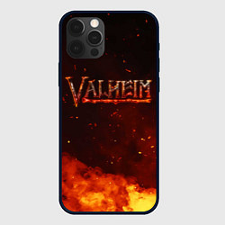 Чехол для iPhone 12 Pro Valheim огненный лого, цвет: 3D-черный