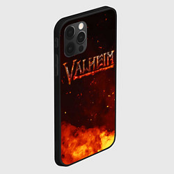 Чехол для iPhone 12 Pro Valheim огненный лого, цвет: 3D-черный — фото 2