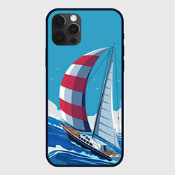 Чехол для iPhone 12 Pro ПАРУСНИК В МОРЕ ЛЮБЛЮ МОРЕ Z, цвет: 3D-черный