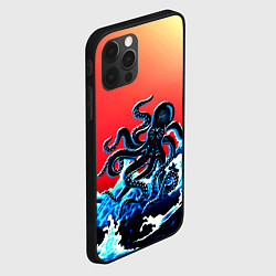 Чехол для iPhone 12 Pro Кракен в Море Градиент, цвет: 3D-черный — фото 2