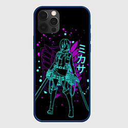 Чехол для iPhone 12 Pro Атака Титанов, Микаса, цвет: 3D-тёмно-синий