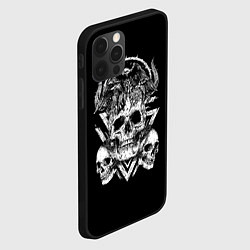 Чехол для iPhone 12 Pro Черепа и Вороны Skulls Raven, цвет: 3D-черный — фото 2