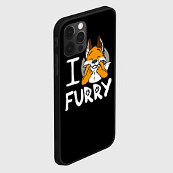 Чехол для iPhone 12 Pro I love furry, цвет: 3D-черный — фото 2