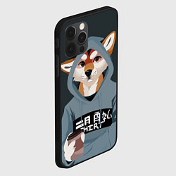 Чехол для iPhone 12 Pro Furry fox, цвет: 3D-черный — фото 2