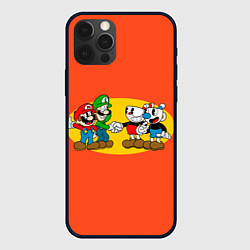 Чехол для iPhone 12 Pro CupHead x Mario, цвет: 3D-черный