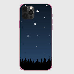Чехол для iPhone 12 Pro Ночное небо, цвет: 3D-малиновый